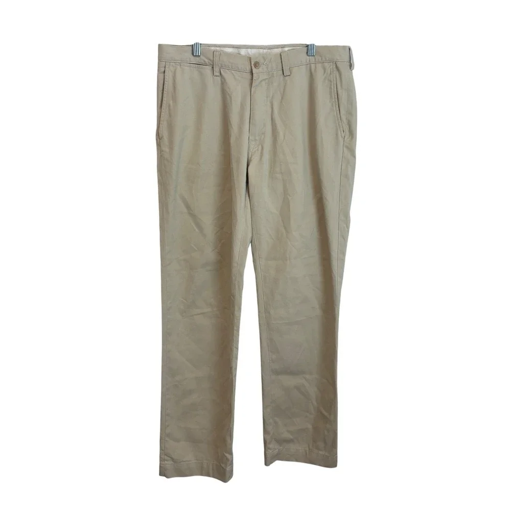 Polo Ralph Lauren Chino Pants Mens 34x31 Tan Cotton Straight Leg Flat Front